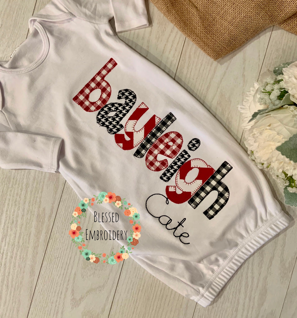 Girl Coming Home Outfit, Baby Girl Gown Set, Baby Girl Gown, Alabama themed gown