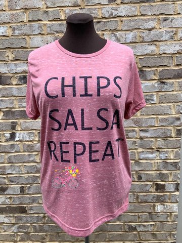 Chips Salsa Repeat Tee