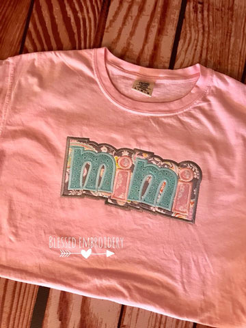 Mimi Monogrammed Shirt, Comfort color Mimi shirt, mothers day monogrammed shirt
