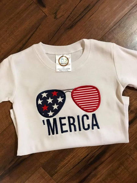 Boys Patriotic Shirt, Boys Patriotic Applique Shirt, Boys Monogrammed patriotic shirt, Merica shirt