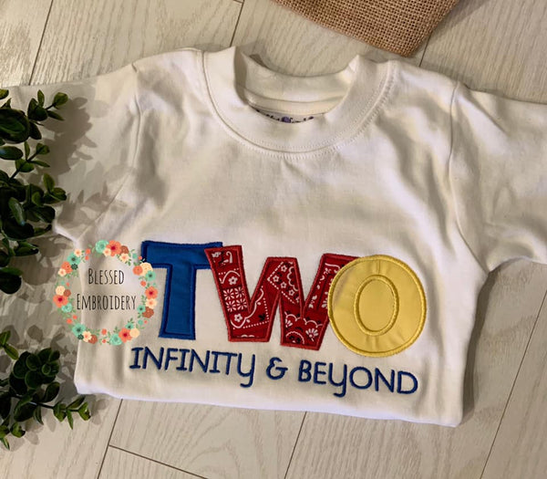 Two Infinity and Beyond Birthday shirt, Toy Story birthday shirt